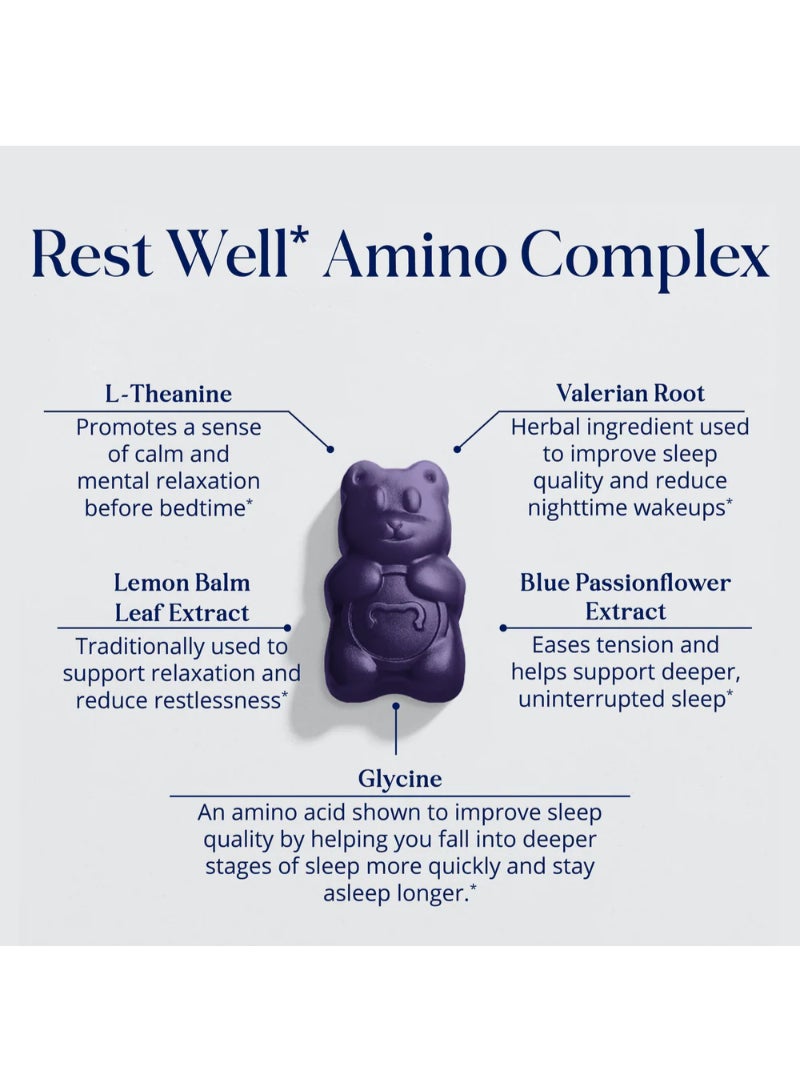 SugarbearPRO 35-Gummies Sleep 5-HTP Amino Vegan Vitamin Gummies - 1 Month Supply - Image 3
